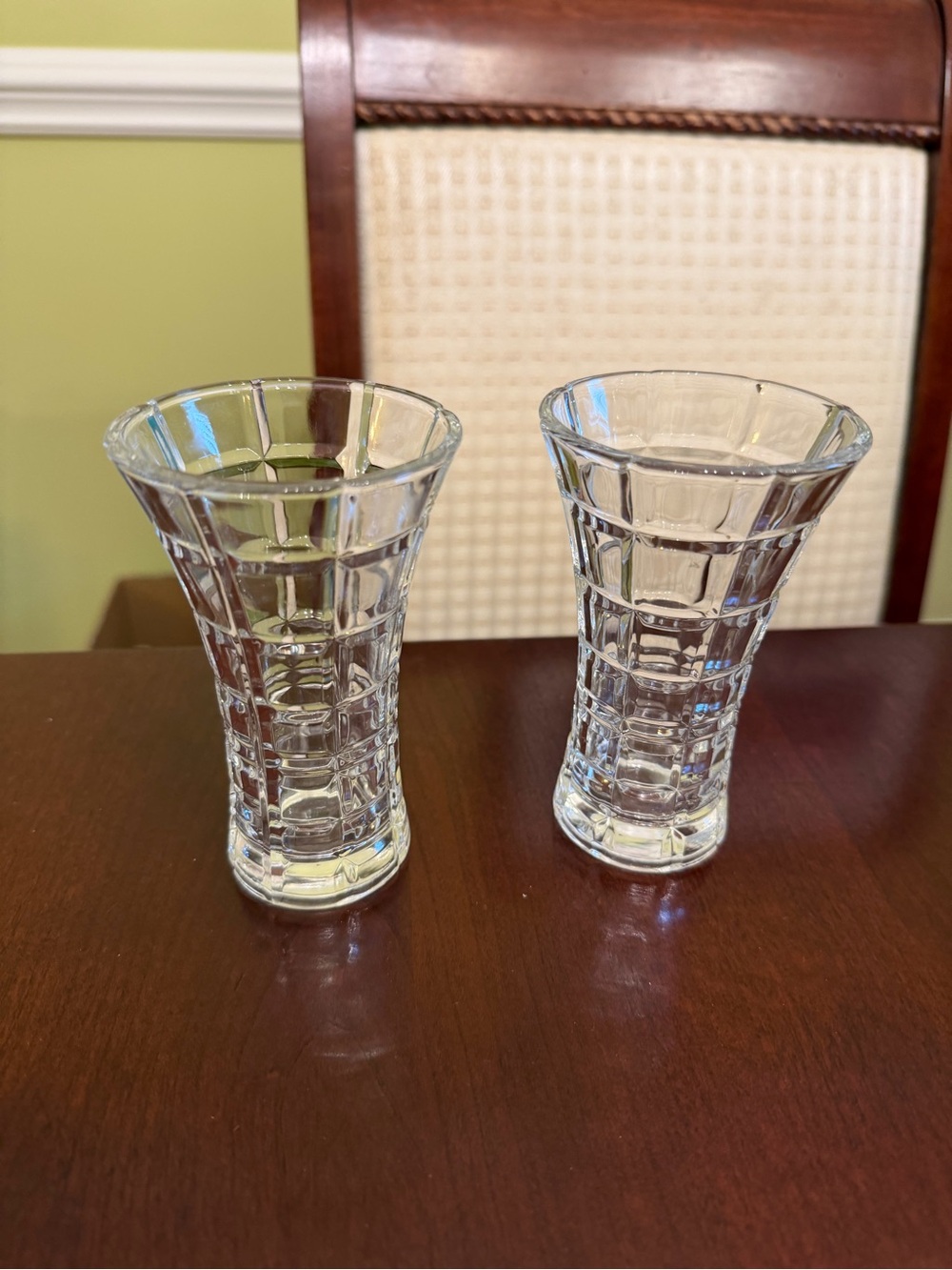 Mikasa Set/2 ‘Monarcy’ Clear Crystal Bud Vases
